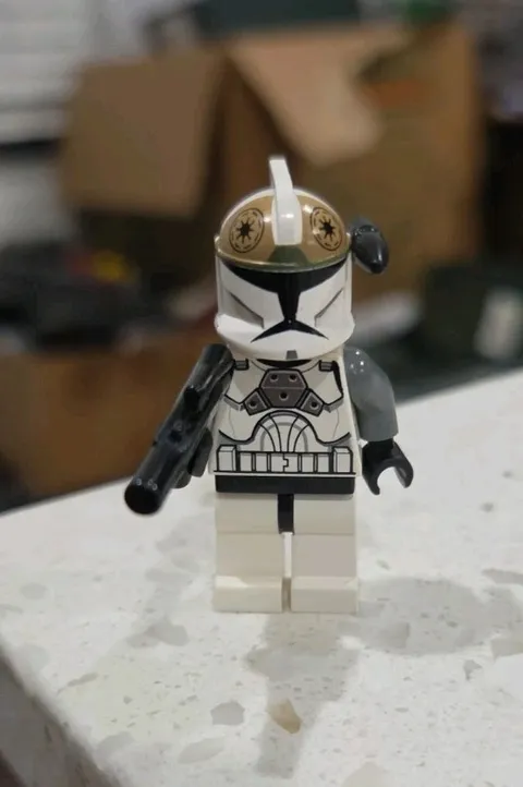 Lego Minifigure, Clone Trooper Gunner (Phase 1) - Large Eyes (SW0221)
