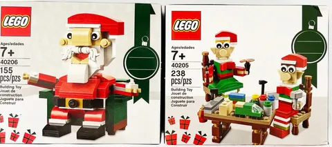 LEGO Christmas 40205 LITTLE ELF HELPERS and 40206 SANTA CLAUS SETS *both SEALED
