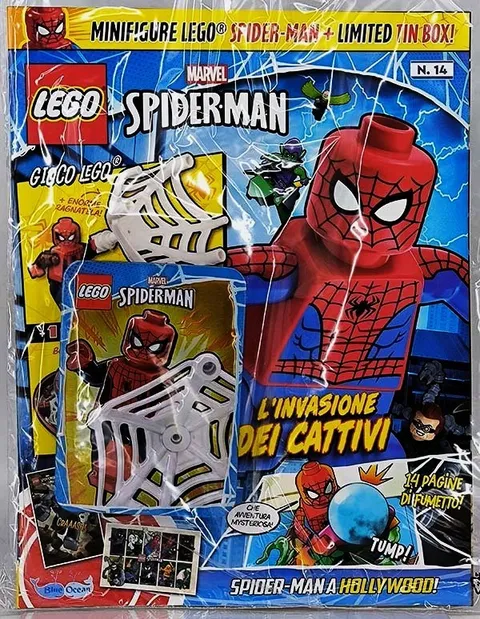 LEGO Magazine SPIDERMAN Needle Set 2026 #14 Tin Box SPIDEY with Exclusive Minifig
