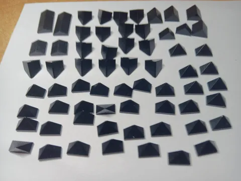 LEGO BULK LOT OF 64 BLACK  ROOF TOP SLOPES & ENDS 45° 33°