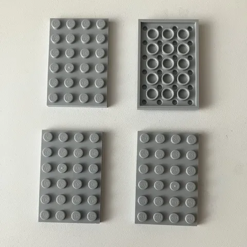 LEGO 4x NEW Pieces Plate 4x6 LIGHT BLUISH GRAY #3032
