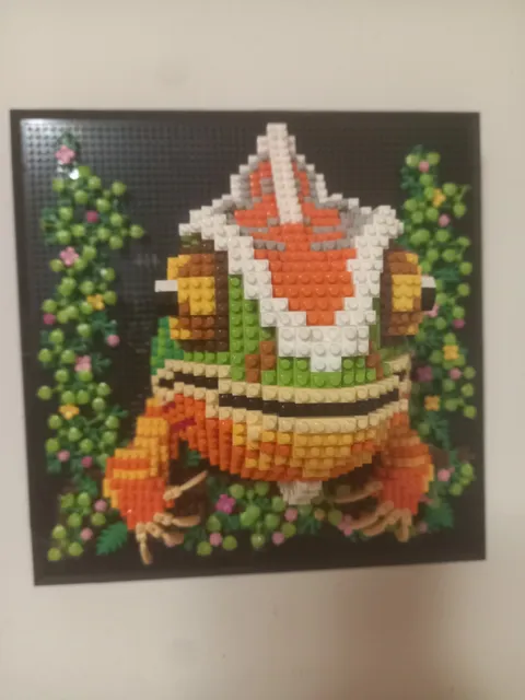 Lego Style Nano Block Building 3D Chameleon Puzzle Animal Wall Frame