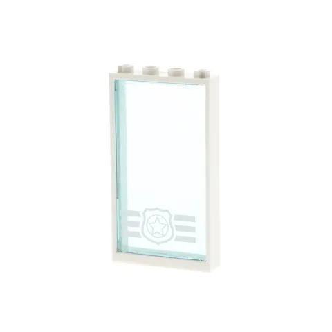 1x LEGO Window Frame 1x4x6 White with Light Blue Glass Police 57895pb028 60596