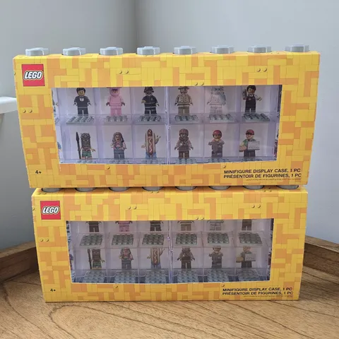 LEGO Storage Products: 40660006X3 Minifigure Display Case 16 Lot of 2 Gray New