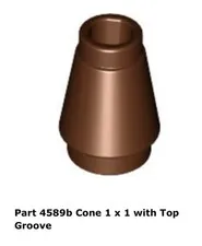 LEGO Reddish Brown 1x1 Cone (4589b) - 100 New Pieces - Building Bricks