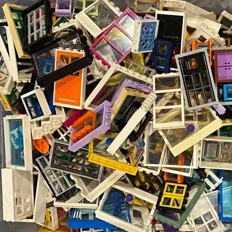 LEGO Doors, Windows, Glass Pieces Lot - 7.7 oz - Free Shipping