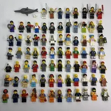 LEGO Minifigure CITY PEOPLE & WORKERS; Lot of 80+, Town Citizen Random Mini figs