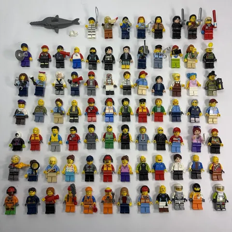 LEGO Minifigure CITY PEOPLE & WORKERS; Lot of 80+, Town Citizen Random Mini figs