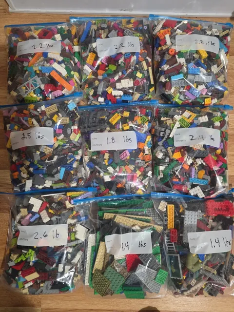 LEGO 19 lbs Pounds Random Parts Pieces Building Plates Blocks Washed Bulk Lot.