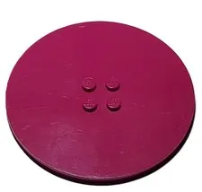 Lego 6177 Tile Round 8x8 with 4 Studs in Center Magenta