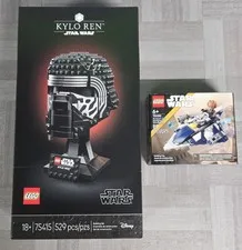LEGO Star Wars Kylo Ren Helmet 75415 & Plo Koon's Jedi Starfighter 75400 ☆ New