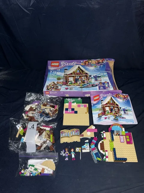 LEGO Friends Snow Resort Chalet 41323 402 PCS Open Box 100% Complete