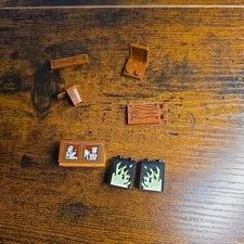 LEGO Harry Potter 4840 The Burrow Replacement Parts Printed Bricks Fireplace Lot