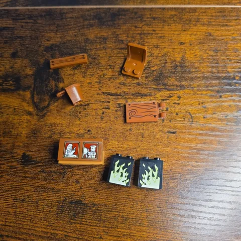 LEGO Harry Potter 4840 The Burrow Replacement Parts Printed Bricks Fireplace Lot