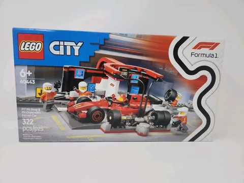 Lego City Formula 1 Pit Stop & Pit Crew With Ferrari Car ID# 60443 322 Pcs. 