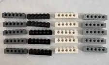 LEGO 20-piece 1x6 Technic Bricks w/ holes Gray, Black, White 1 x 6 FREE SHIPPING