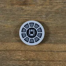 LEGO Star Wars Gray Tile Round 2 x 2 with SW Radial Machinery Pattern 4150px19