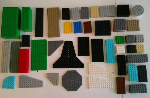 Legos and Mega Bloks Plates Assortment. Mixed Lot of Plates and Flats.