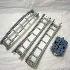 Lego Track Roller Coaster Ramp Large Upper Lower Base Car Light Bluish Gray