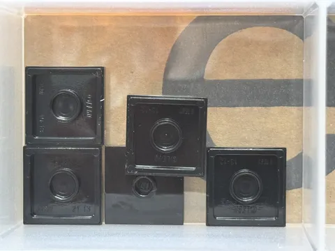 LEGO Parts - Black Plate 2 x 2 1 Stud in Center (Jumper) - No 87580 - QTY 5