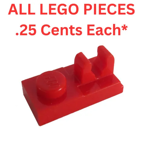 LEGO Plate 1x2 with Top Clip with Gap Red 92280 - Genuine LEGO Parts Pieces Bulk