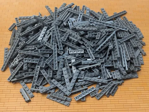 LEGO 570pcs 1x Wide Plates 1x2 1x3 1x4 1x6 1x8 1x10 1x12 Dark Bluish Gray Clean 