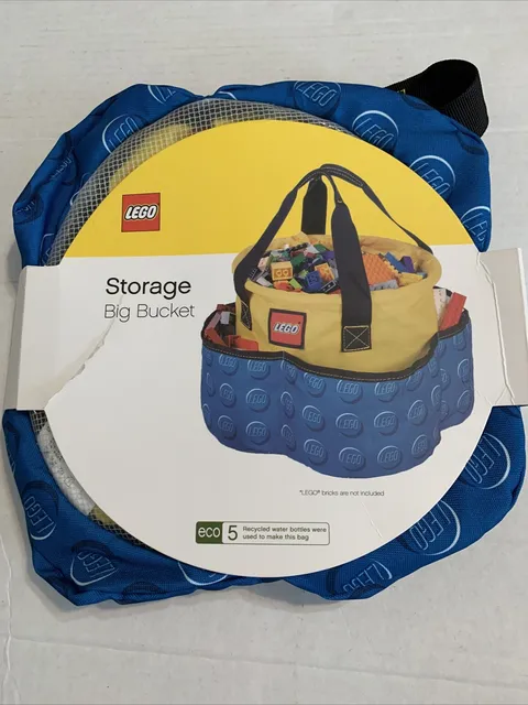 Lego TT0211-700 Yellow & Blue Big Toy Storage Bucket 12 X 12 X 10”H New