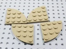 LEGO Lot of 4 Dark Tan 4x4 Round Corner Plates BR