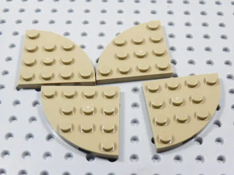 LEGO Lot of 4 Dark Tan 4x4 Round Corner Plates BR