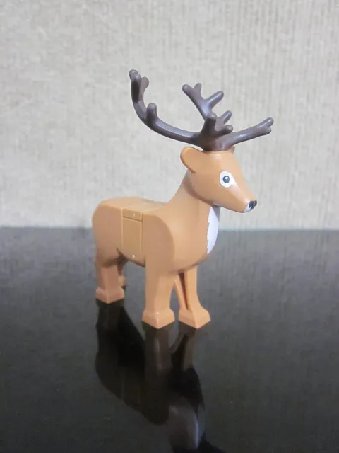 Lego Reindeer with Dark Brown Antlers (51493c01pb01) Santa's Sleigh Elf Club