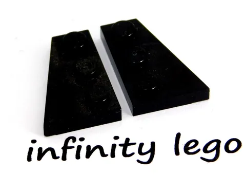 4 Pair LEGO Black Wedge Wing Plate 2x3 Left & Right (43722 43723)