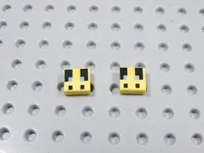 LEGO Lot of 2 Minecraft 1x1 Printed Tiles Plates Yellow Bees Minifig BG
