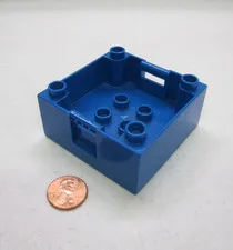 Lego Duplo SOLID BLUE TRUCK TRAIN AMBULANCE PART CARGO CRATE