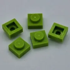 Lego - 5 Basic Lime 1 x 1 Stud Plates 3024