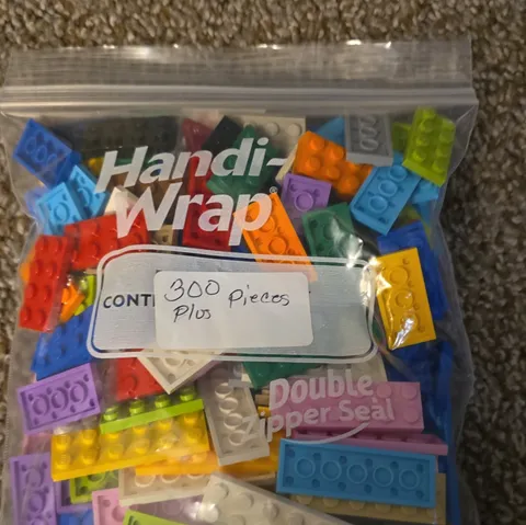 LEGO Bulk Lot Multicolor Plastic Bricks & Pieces in Bag, 300+ Pieces