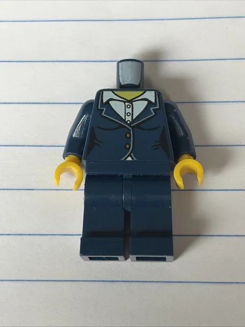 Lego Female MINIFIG TORSO - Dark Blue Suit Jacket White Shirt Girl Upper