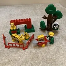 LEGO Duplo 2664 Town Zoo Jungle Friends Tiger Enclosure Building Toy Set 1990