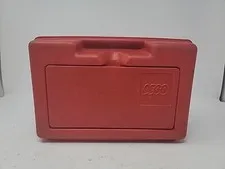 Lego Plastic Carrying Storage Case 1980’s Vintage Red Hard Plastic Read Descript