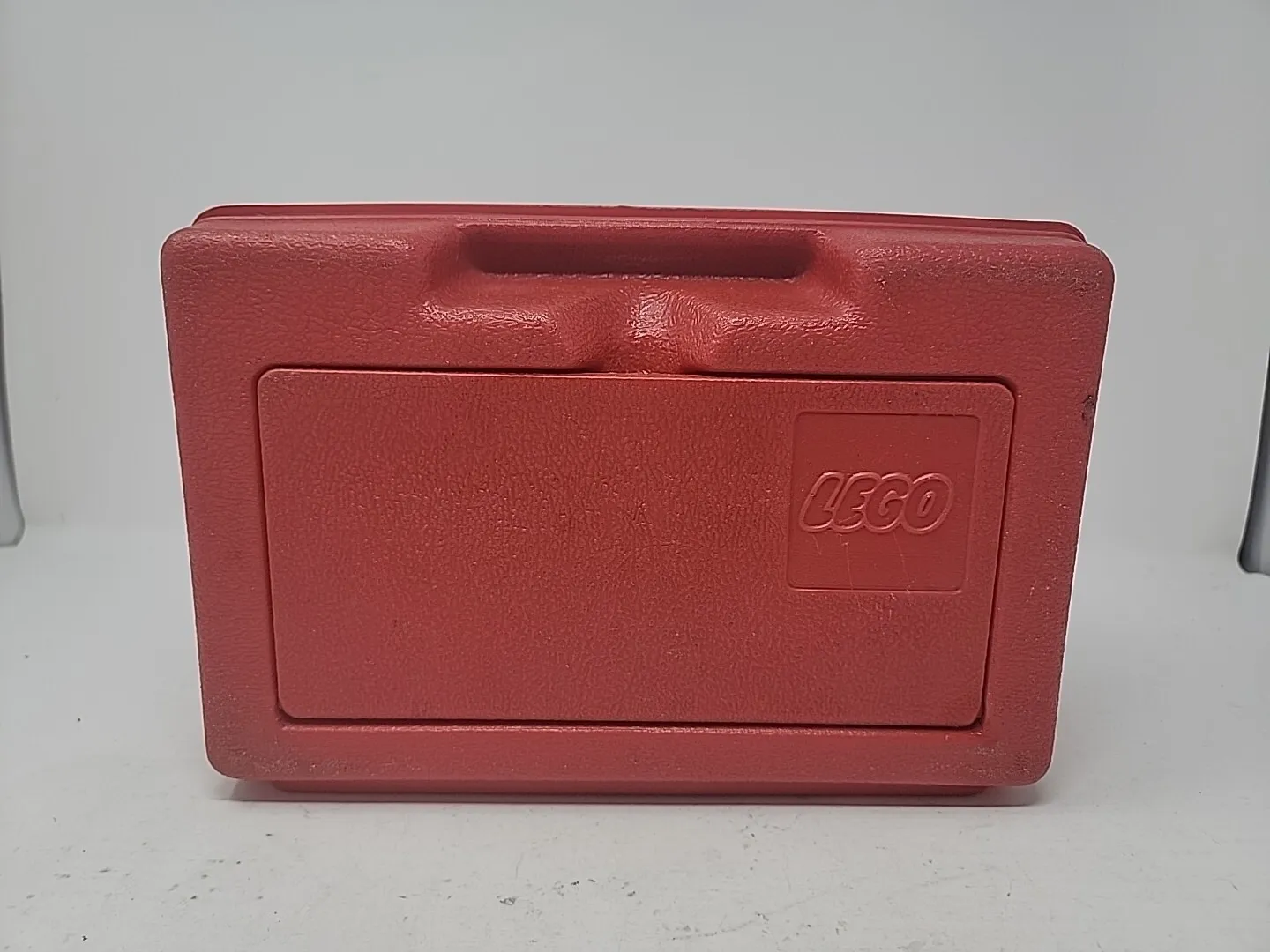 Lego Plastic Carrying Storage Case 1980’s Vintage Red Hard Plastic Read Descript
