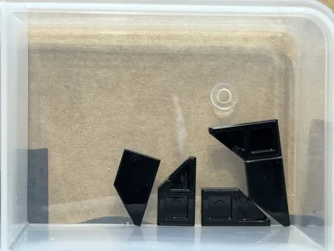 LEGO Parts - Black Tile, Modified 1 x 2 Wedge Right - No 5092 - QTY 5