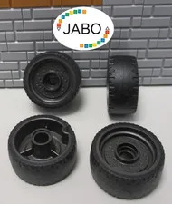 (T1/8) Lego 4x 72206pb01 Tire with Rim 24x12 Pearl Dark Gray 66727 / 18977