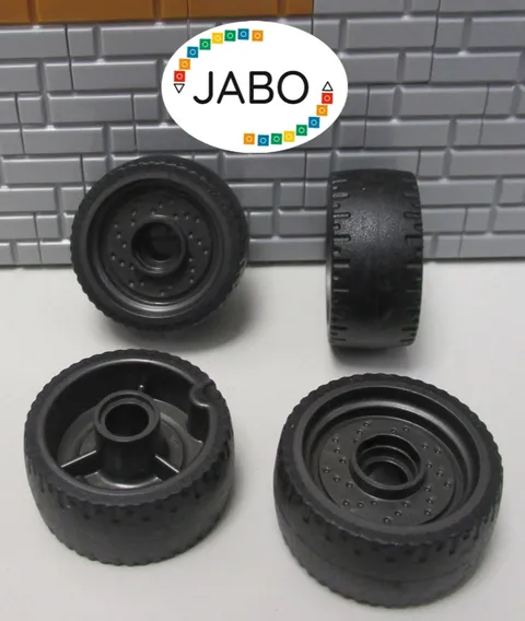 (T1/8) Lego 4x 72206pb01 Tire with Rim 24x12 Pearl Dark Gray 66727 / 18977
