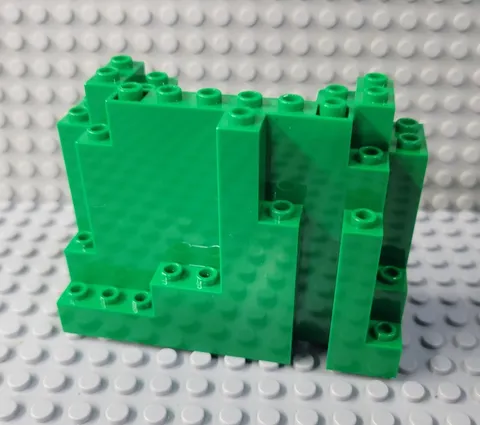 LEGO Green 4x10x6 BURP Rock Wall Piece