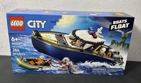 LEGO City Police Boat 60456 Boats Float Set, 264 Pieces, Police Officer 6+