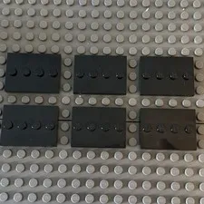 Lego Black Minifigure Plate Modified 3x4 w/ 4 Center Row Studs 88646 (lot of 6)