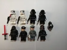 Lego Star Wars Minifigs Lot of 9 First Order BB-9E, Kylo Ren, Hux, Officers, TIE