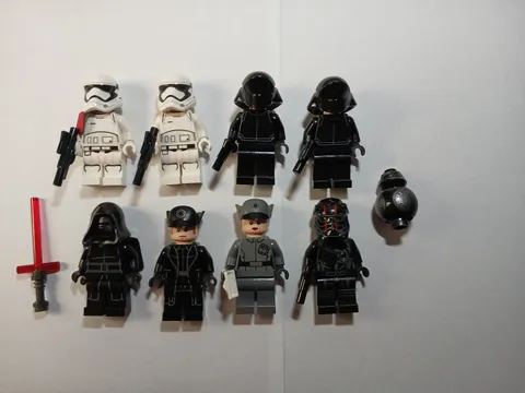 Lego Star Wars Minifigs Lot of 9 First Order BB-9E, Kylo Ren, Hux, Officers, TIE