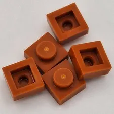Lego - 5 Basic Dark Orange 1 x 1 Stud Plates 3024