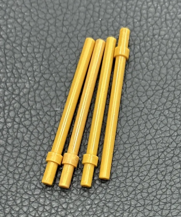 LEGO Pearl Gold Bar 6L with Stop Ring Lot of 4 Part No. 63965