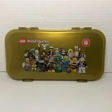 Lego Minifigures Series 10 Storage Latched Carry Case Plastic Gold Divided 2013